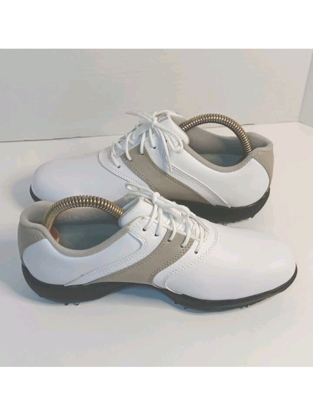 NEW Footjoy Super Lites 98803 Women's Golf Shoes 8M White Tan w/scuff Super Lite